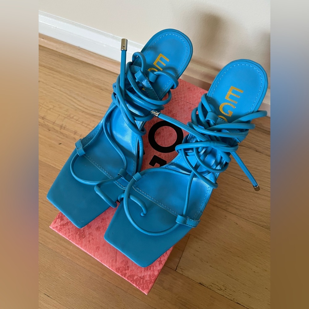 EGO Vibrant Blue Lace-Up Heels